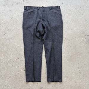 Vintage 40s Black/Grey Wool Buttonfly Trousers 40x29